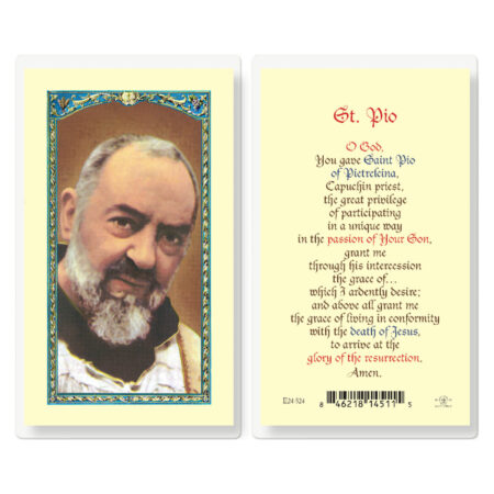 Saint Pio of Pietrelcina Laminated Holy Card - 25 Pack
