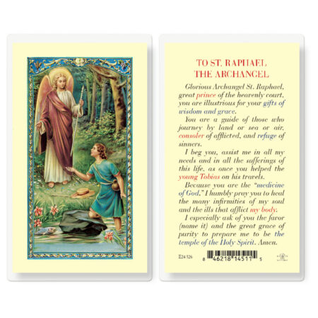 Saint Raphael Laminated Holy Card - 25 Pack