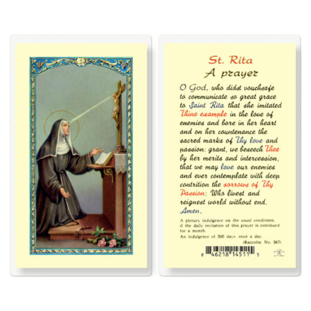 Saint Rita Laminated Holy Card - 25 Pack