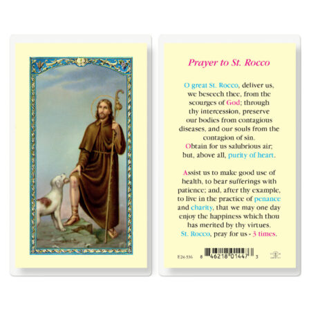 Saint Rocco Laminated Holy Card - 25 Pack