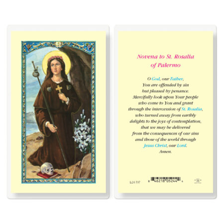 Saint Rosalia of Palermo Laminated Holy Card - 25 Pack