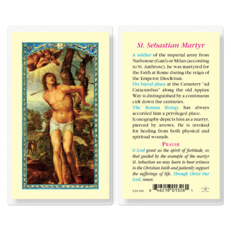 Saint Sebastian Martyr's Prayer Laminated Holy Card - 25 Pack