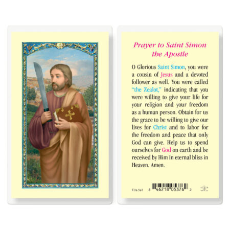 Saint Simon Laminated Holy Card - 25 Pack