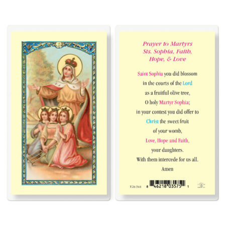 Saint Sophia Laminated Holy Card - 25 Pack