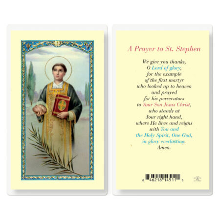 Saint Stephen Laminated Holy Card - 25 Pack