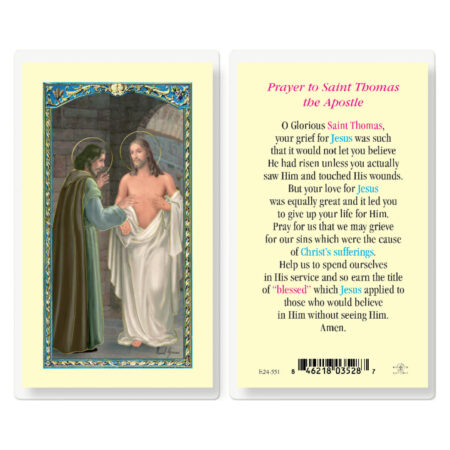 Saint Thomas the Apostle Laminated Holy Card - 25 Pack