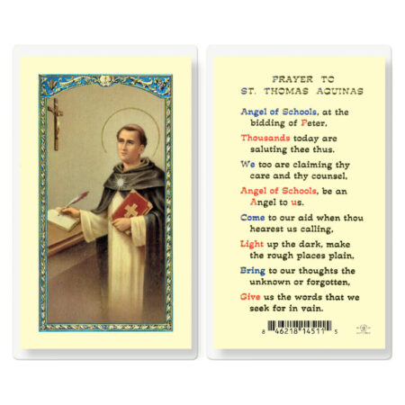 Saint Thomas Aquinas Laminated Holy Card - 25 Pack