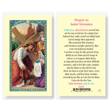 Saint Veronica Laminated Holy Card - 25 Pack