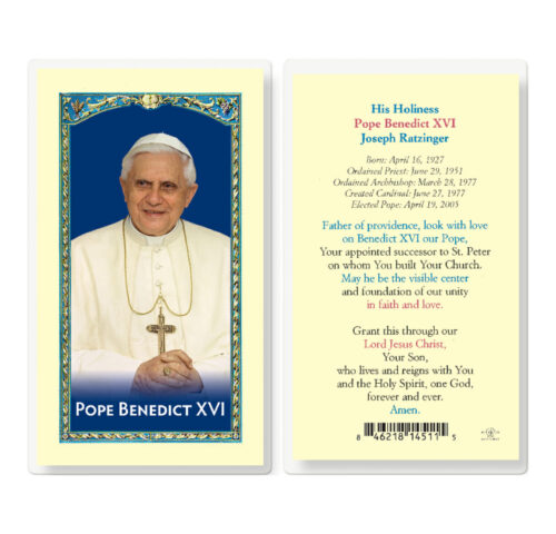 Pope Benedict XVI Laminated Holy Card - 25 Pack