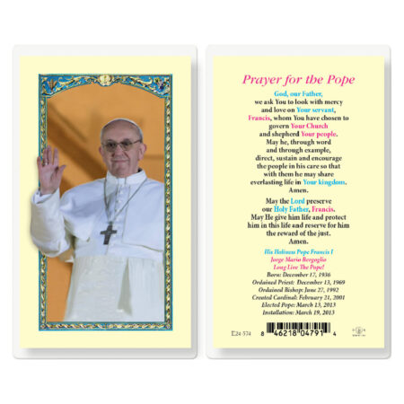 Pope Francis Laminated Holy Card - 25 Pack