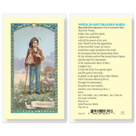 Saint Francisco Marto Novena Laminated Holy Card - 25 Pack