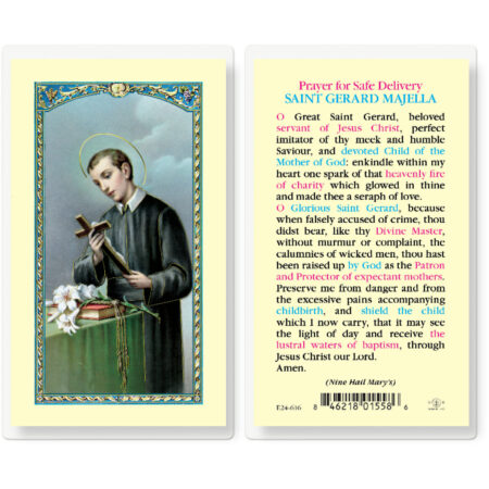 Saint Gerard Safe Delivery Laminated Holy Card - 25 Pack