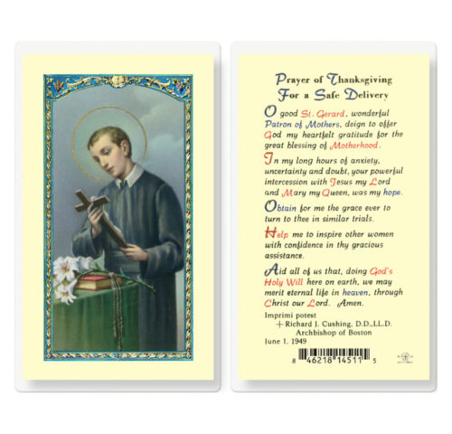 Saint Gerard Thanksgiving Prayer Laminated Holy Card - 25 Pack
