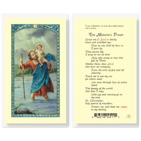 Saint Christopher Motorist's Prayer Laminated Holy Card - 25 Pack