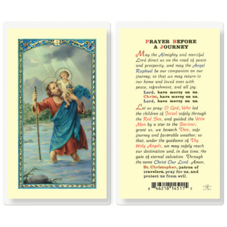 Saint Christopher Before a Journey Laminated Holy Card - 25 Pack