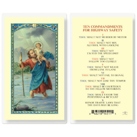 Saint Christopher Highway Safety Laminated Holy Card - 25 Pack