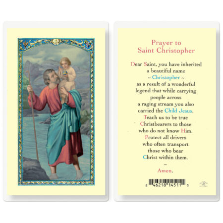 Saint Christopher Laminated Holy Card - 25 Pack
