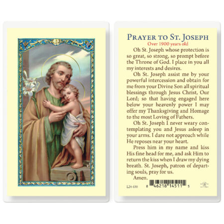 Saint Joseph Over 1900 Years Old Laminated Holy Card - 25 Pack