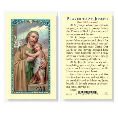 Saint Joseph Over 1900 Years Old Laminated Holy Card - 25 Pack