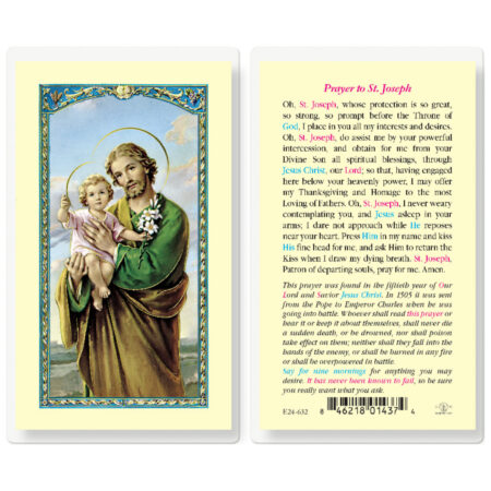 Saint Joseph 50th Year of Our Lord Laminated Holy Card - 25 Pack