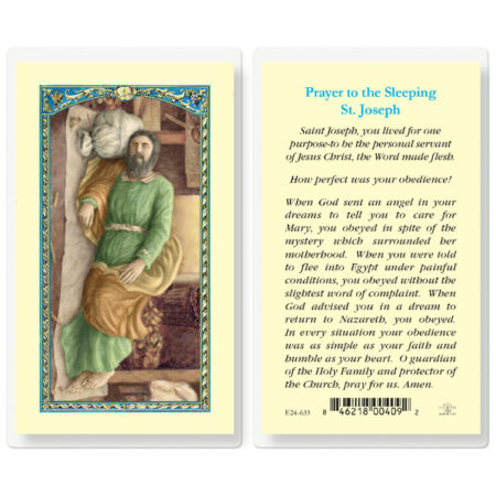 Saint Joseph Sleeping Laminated Holy Card - 25 Pack