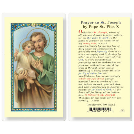 Saint Joseph Prayer of Pope Pius X Laminated Holy Card - 25 Pack