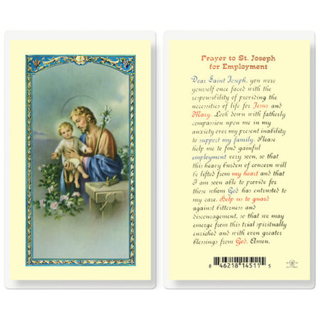 Saint Joseph Employment Prayer Laminated Holy Card - 25 Pack
