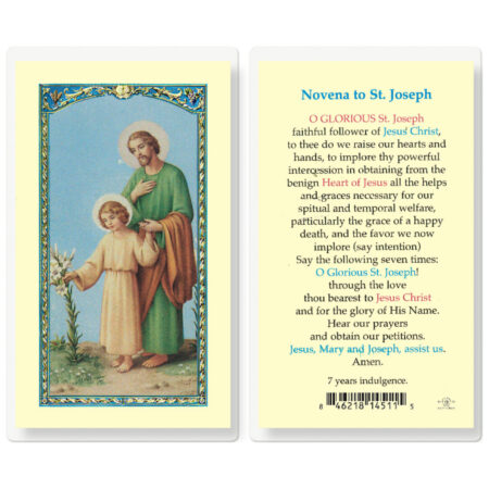 Saint Joseph Novena Laminated Holy Card - 25 Pack