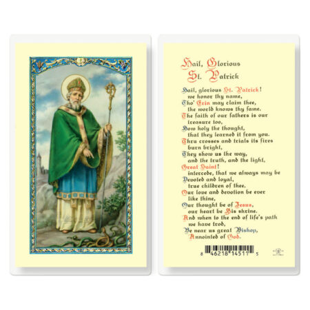 Saint Patrick Laminated Holy Card - 25 Pack