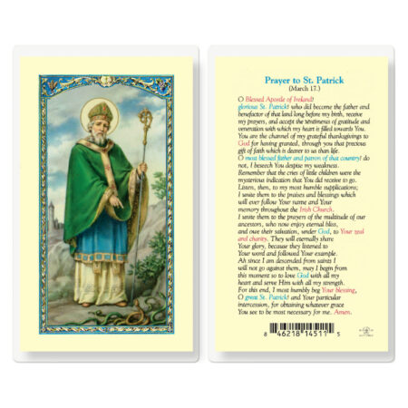 Saint Patrick Laminated Holy Card - 25 Pack