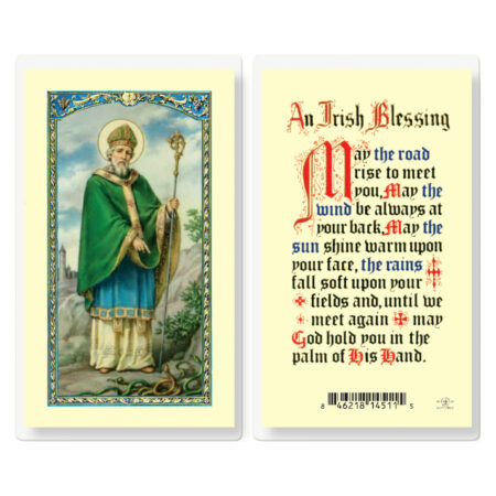 Saint Patrick an Irish Blessing Laminated Holy Card - 25 Pack
