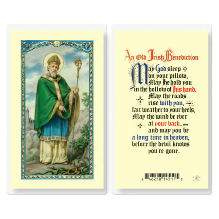 Saint Patrick an Irish Benediction Laminated Holy Card - 25 Pack