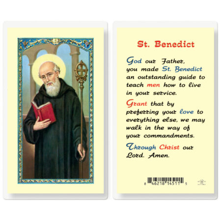 Saint Benedict God Our Father Laminated Holy Card - 25 Pack