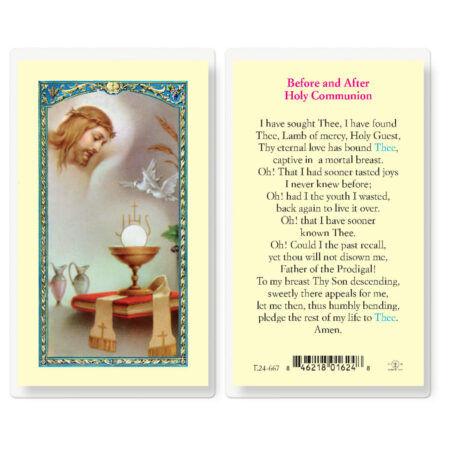 Holy Communion-Prayer After Laminated Holy Card - 25 Pack