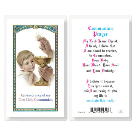 Communion Boy Laminated Holy Card - 25 Pack