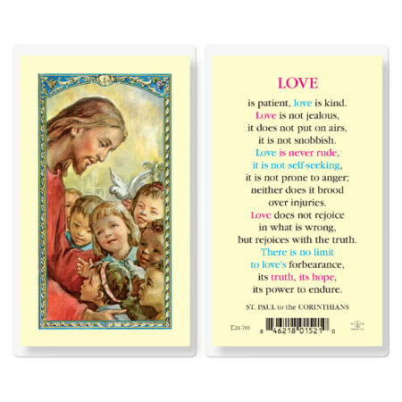 Love is Patient Laminated Holy Card - 25 Pack
