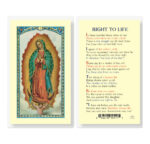 Right to Life Laminated Holy Card - 25 Pack