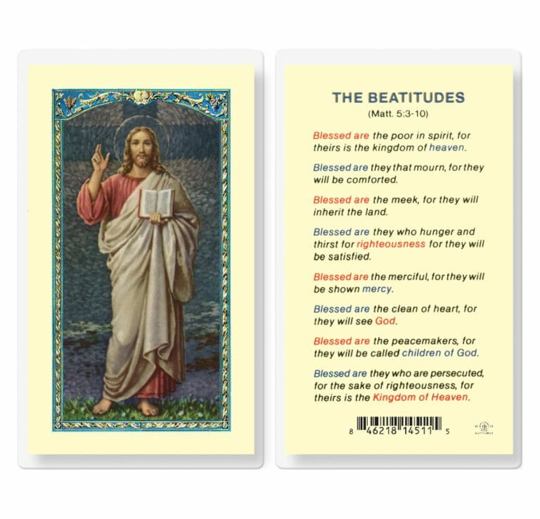 The Beatitudes Laminated Holy Card 25 Pack Buy Religious Catholic Store