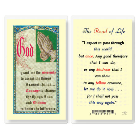 The Road of Life Serenity Laminated Holy Card - 25 Pack