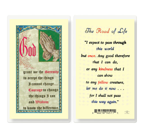 The Road of Life Serenity Laminated Holy Card - 25 Pack