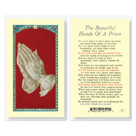 Beautiful Hands of Priest Laminated Holy Card - 25 Pack