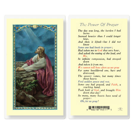 Power of Prayer Laminated Holy Card - 25 Pack