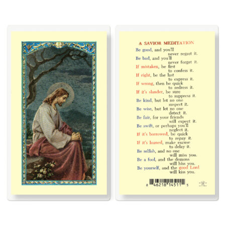 Savior Meditation Laminated Holy Card - 25 Pack