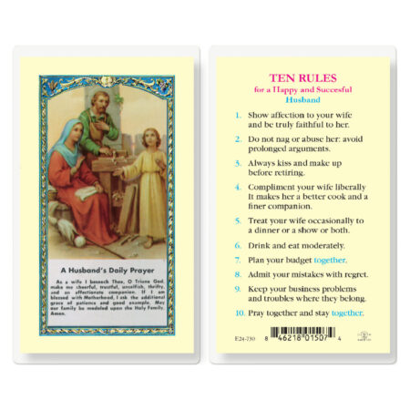 A Husband's Daily Prayer Laminated Holy Card - 25 Pack