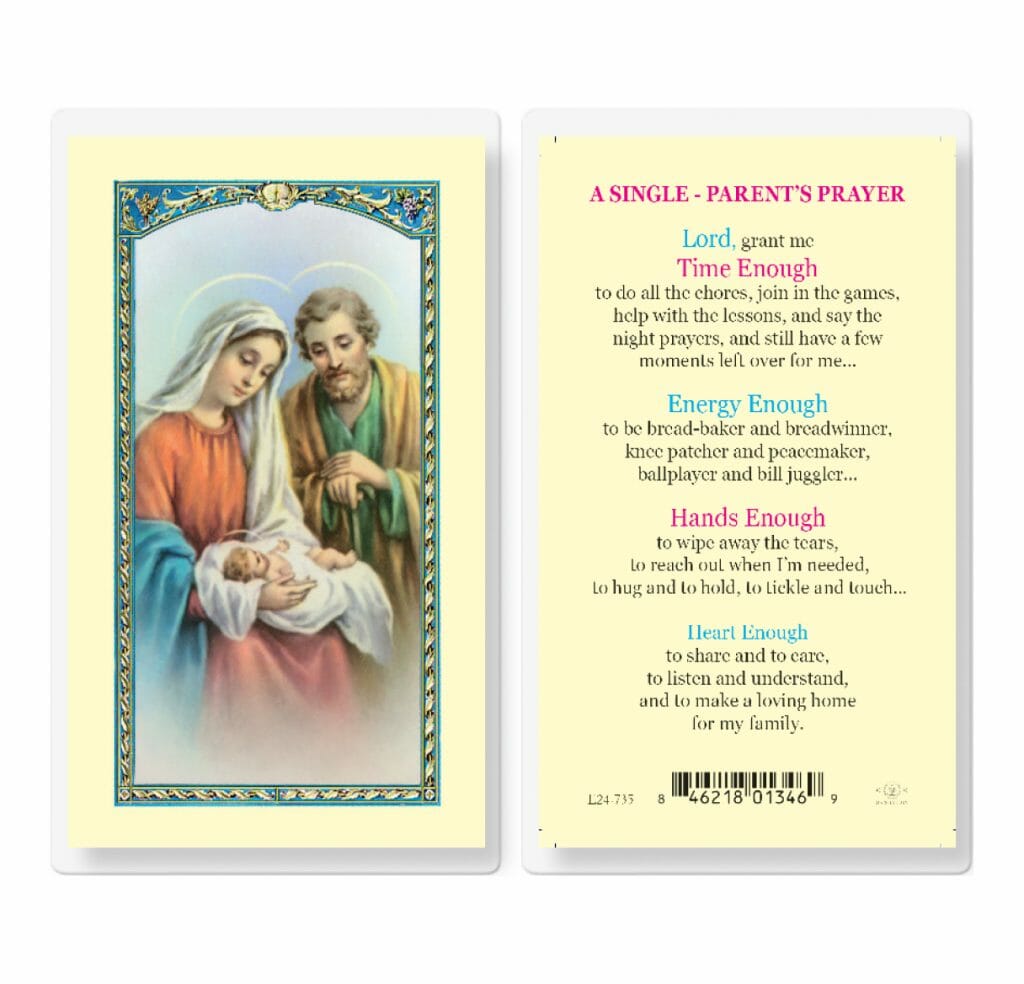 A Single Parents Prayer Laminated Holy Card - 25 Pack - Buy Religious ...