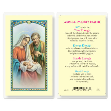 A Single Parents Prayer Laminated Holy Card - 25 Pack