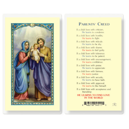 Parents Creed Laminated Holy Card - 25 Pack