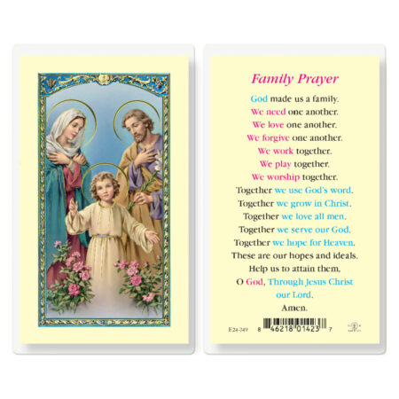 Family Prayer Laminated Holy Card - 25 Pack
