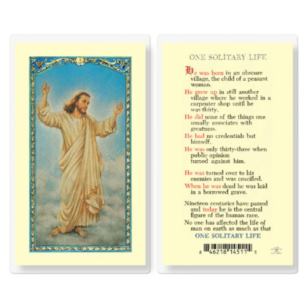 One Solitary Life Laminated Holy Card - 25 Pack