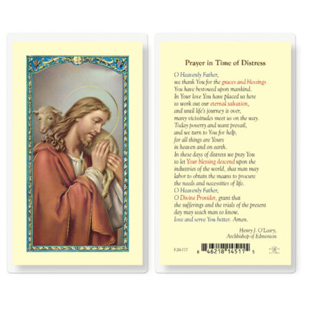 Time of Distress Laminated Holy Card - 25 Pack